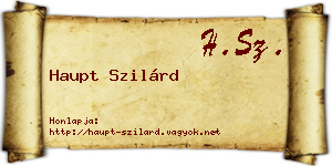 Haupt Szilárd névjegykártya
