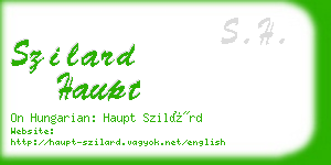 szilard haupt business card